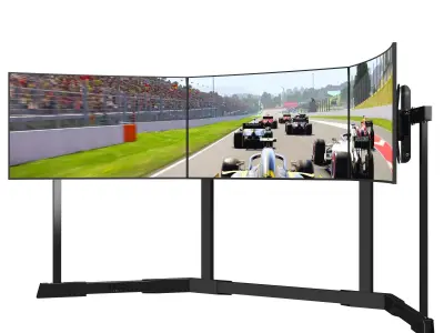 RSeat TX60 TV Stands Triple Screen 3D model