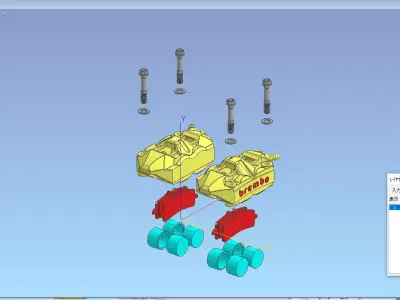 4pis  Brembo Monoblock calipers actual sizes 3D file Machining 3D print model