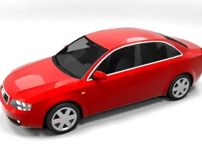 AUDI A4 2001 4D LOWPOLY Low-poly 3D model