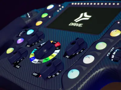 F1 Steering Wheel - Renault-Alpine 3D model