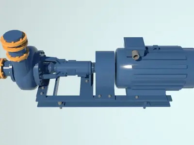 Centrifugal Pump Low-poly 3D model