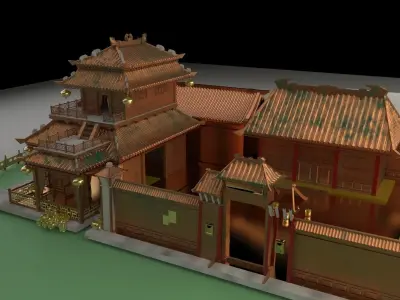 Chinese ancient house 3D model 25
