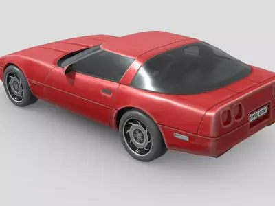 Low Poly Car - Chevrolet Corvette C4 1996 Low-poly 3D model