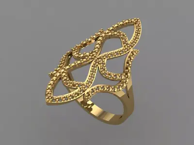 Vintage Womens Diamond Ring Women Rings 3dmodels 3D print model 3D print model order