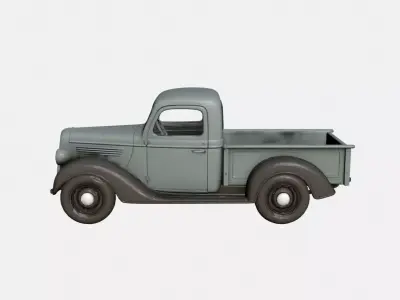 1935 Vintage Pickup Truck Model Early Classic Utility Vehicle 3D model