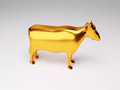 GOLD COW Low-poly 3D model