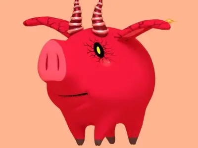 Demon Hawk Low-poly 3D model