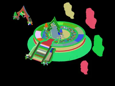 Stone Nagisen Grassland - Temple of Earthly Spirit 01 3D model