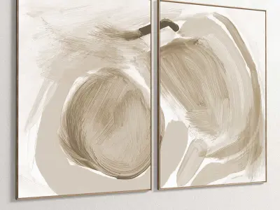 Plaster Two Photo Frame 254 Low-poly 3D model