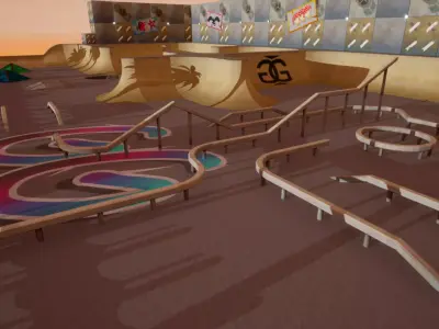 Stylized Skate Park Low-poly 3D model