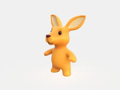 Little animal baby - Kangaroo cute - Animated Low-poly 3D model