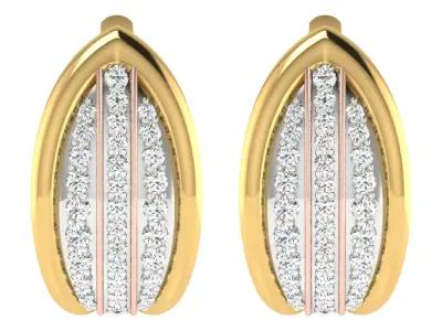 Solitaire Women Drop Earring 3dm STL OBJ FBX Render Details 3D print model 11