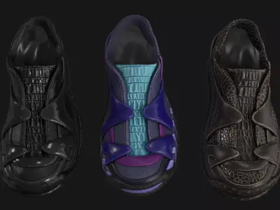 Fashionable Stylish Boots Low-poly 3D model