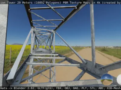 Transmission Tower 22 Meter Low-poly 3D model