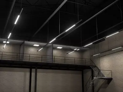 Warehouse car studio interior 3d 3D model