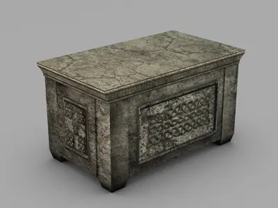 Ancient stone ark storage box Low-poly 3D model