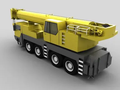 truck crane liebherr  Low-poly 3D model
