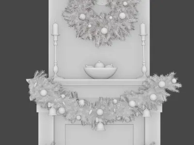 Christmas fireplace v2 3D model