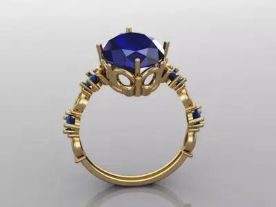 Oval Diamond Ring Light Weight tmr 3D print model