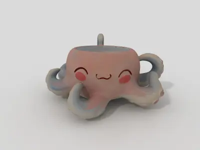 Octopus Tentacle Mug Low-poly 3D model