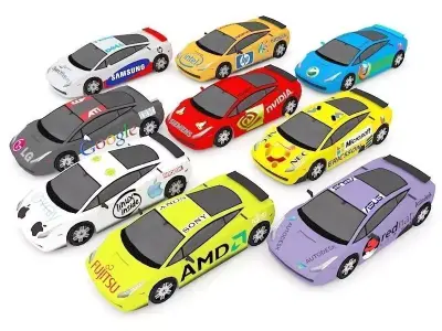 racing car Low-poly 3D model