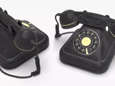 VINTAGE TELEPHONE 2 Low-poly 3D model