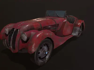 Vintage rusty car 3D Model Low-poly 3D model