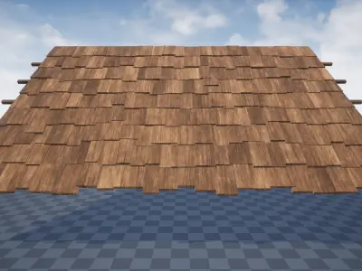 Roof - Old Wooden Lowpoly Gameready Low-poly 3D model