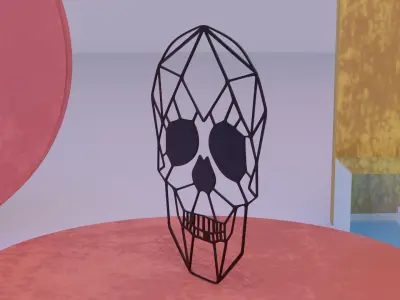 Skull wall art Low-poly 3D model
