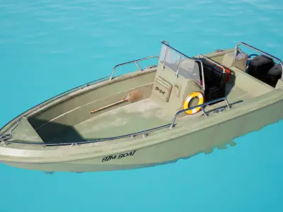 Btm Boat v2 - Unreal Engine Project Low-poly 3D model