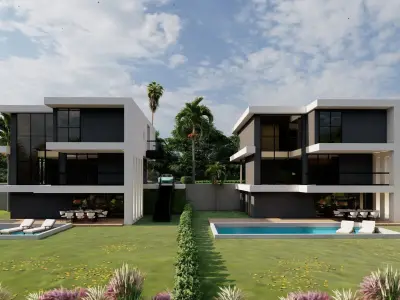 Modern Luxury Villa 3D Model with Pool and Minimalist Design 3D model