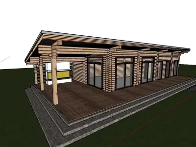 3D model of a wooden house 3D model 5