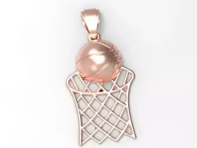 Hollow Light Weight Basketball Hoop Pendant Necklace jewelry 3D print model