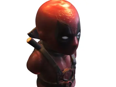 deadpool Bust Candle Figure Low-poly 3D model