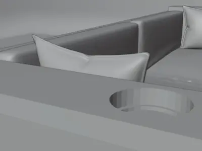 Low-poly Blender Couch Free low-poly 3D model