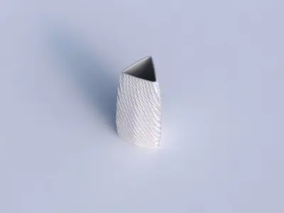 Vase triangle with twisted diagonal grid dents 3D print model