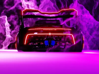 Cyberpunk styled Porsche 911 GT 3  3D model
