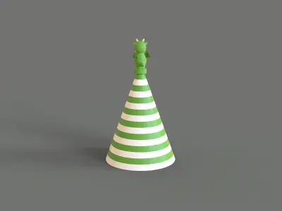 Birthday Hat - Colorful Party Decoration Prop 01 Low-poly 3D model