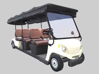 Golf Cart Ultra Large Low-poly 3D model