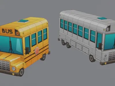 Low poly cartoon car pack Low-poly 3D model