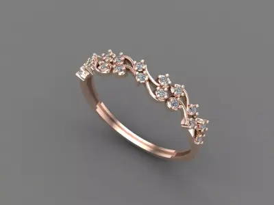 Womens Diamond Signet Ring Women Rings 3dmodels 3D print model 3D print model 11