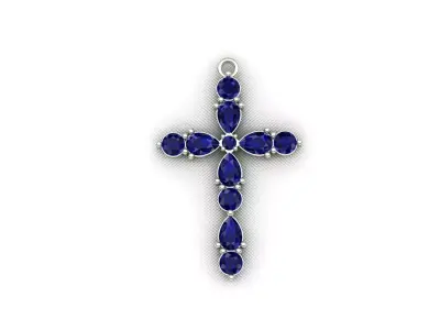Cross with drop stone 3D print model