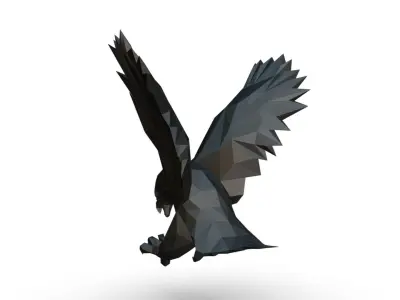 eagle figure low poly 3D print model