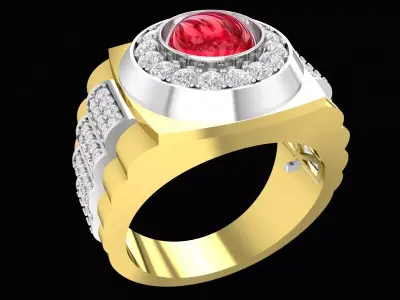 Luxury Round Halo Diamond Ring for Jewelry 3360 3D print model