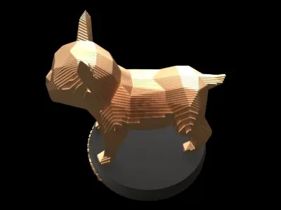 Parametric French Bulldog Puppy Low-poly 3D model purchase