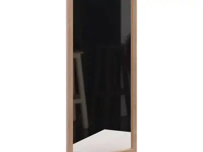 Oak Light Frame Wall Mirror 3D model