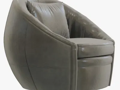 Restoration Hardware Oberon Leather Swivel Chair 3D model