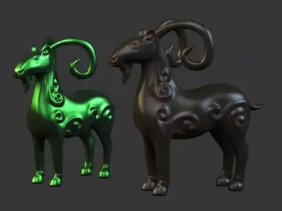 Decoration handicraft modern deer animal gift sheep 3D model