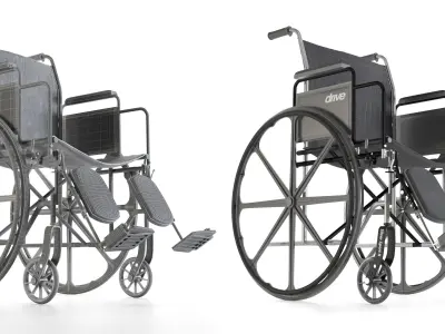 Drive Medical Silver Sport 2 Wheelchair 3D model