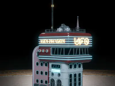 SCIFI ATOMPUNK BUILDING 06 Low-poly 3D model